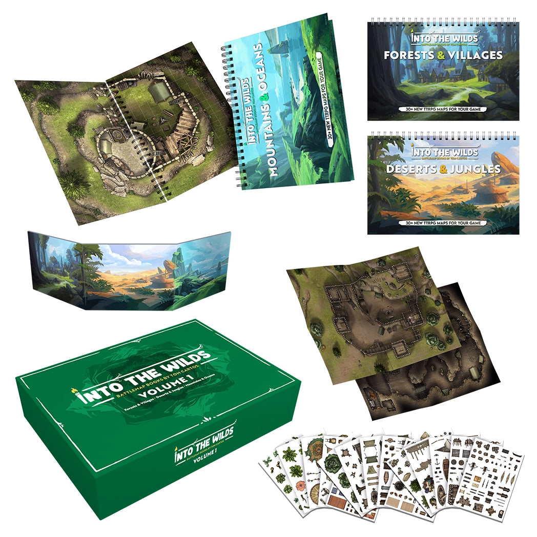 Into the Wilds Battlemap Books Volume 1 Deluxe Box Set
